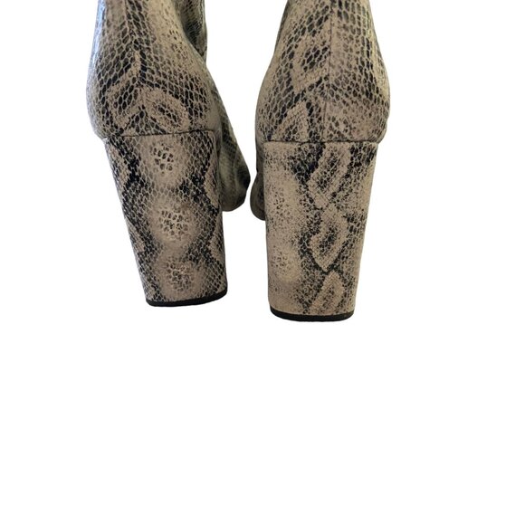 Cape Robbin Faux Snakeskin Ankle Boots Cream Size 8 Mobwife Glam Neutral Boho - Picture 5 of 11
